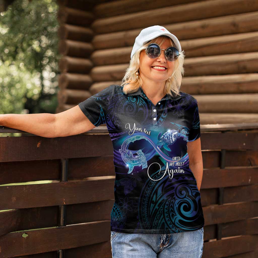 Polynesian Personalized Memorial Women Polo Shirt Oceanic Infinity Symbol - Until We Meet Again - Polynesian Pride