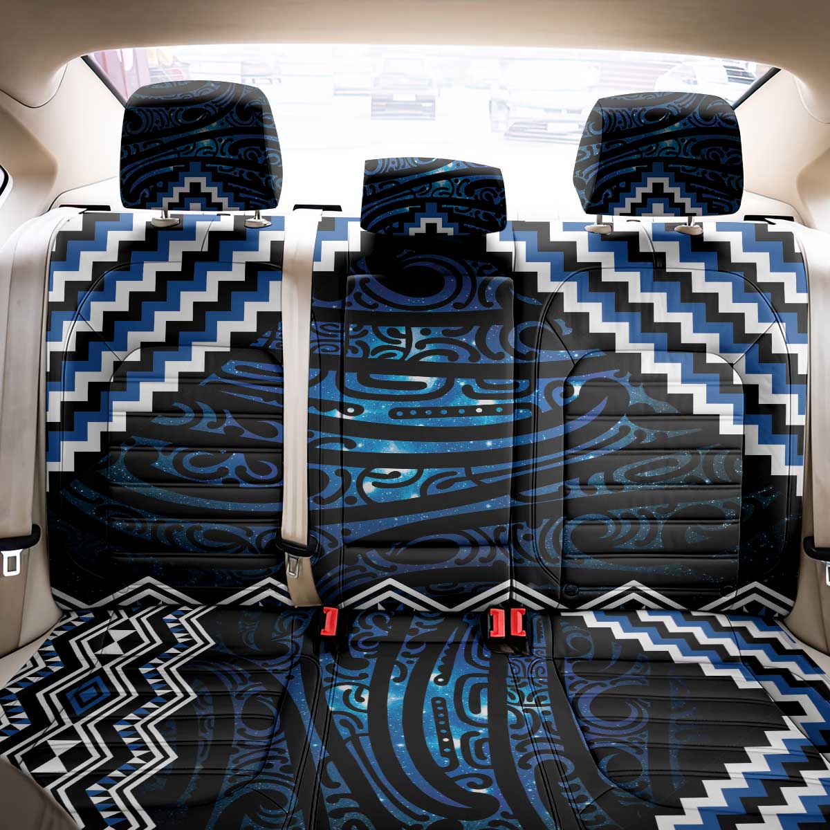 New Zealand Matariki Back Car Seat Cover Galaxy Styled Taniko