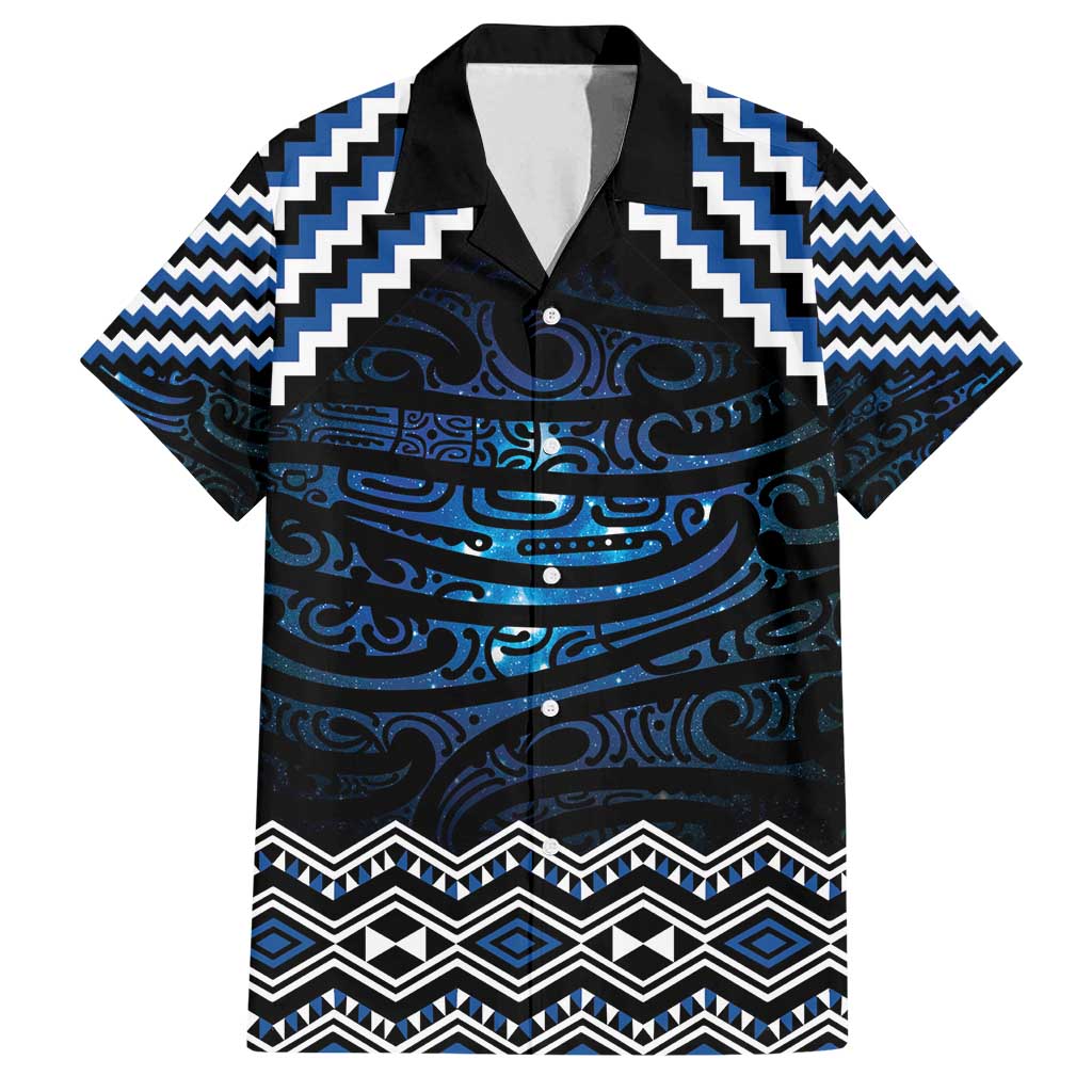 New Zealand Matariki Family Matching Long Sleeve Bodycon Dress and Hawaiian Shirt Galaxy Styled Taniko