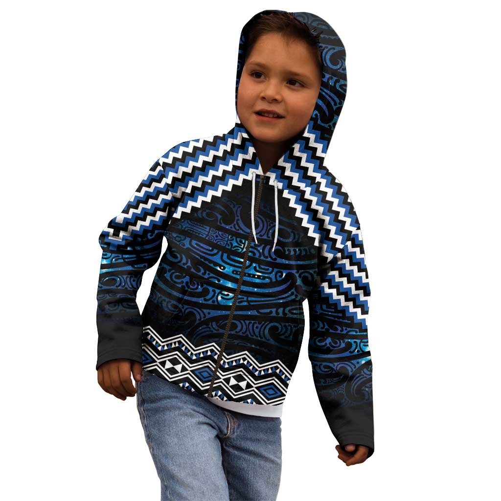 New Zealand Matariki Kid Hoodie Galaxy Styled Taniko