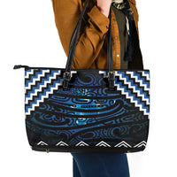 New Zealand Matariki Leather Tote Bag Galaxy Styled Taniko