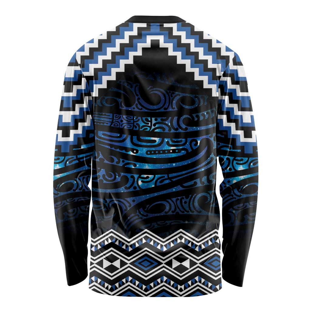 New Zealand Matariki Long Sleeve Shirt Galaxy Styled Taniko