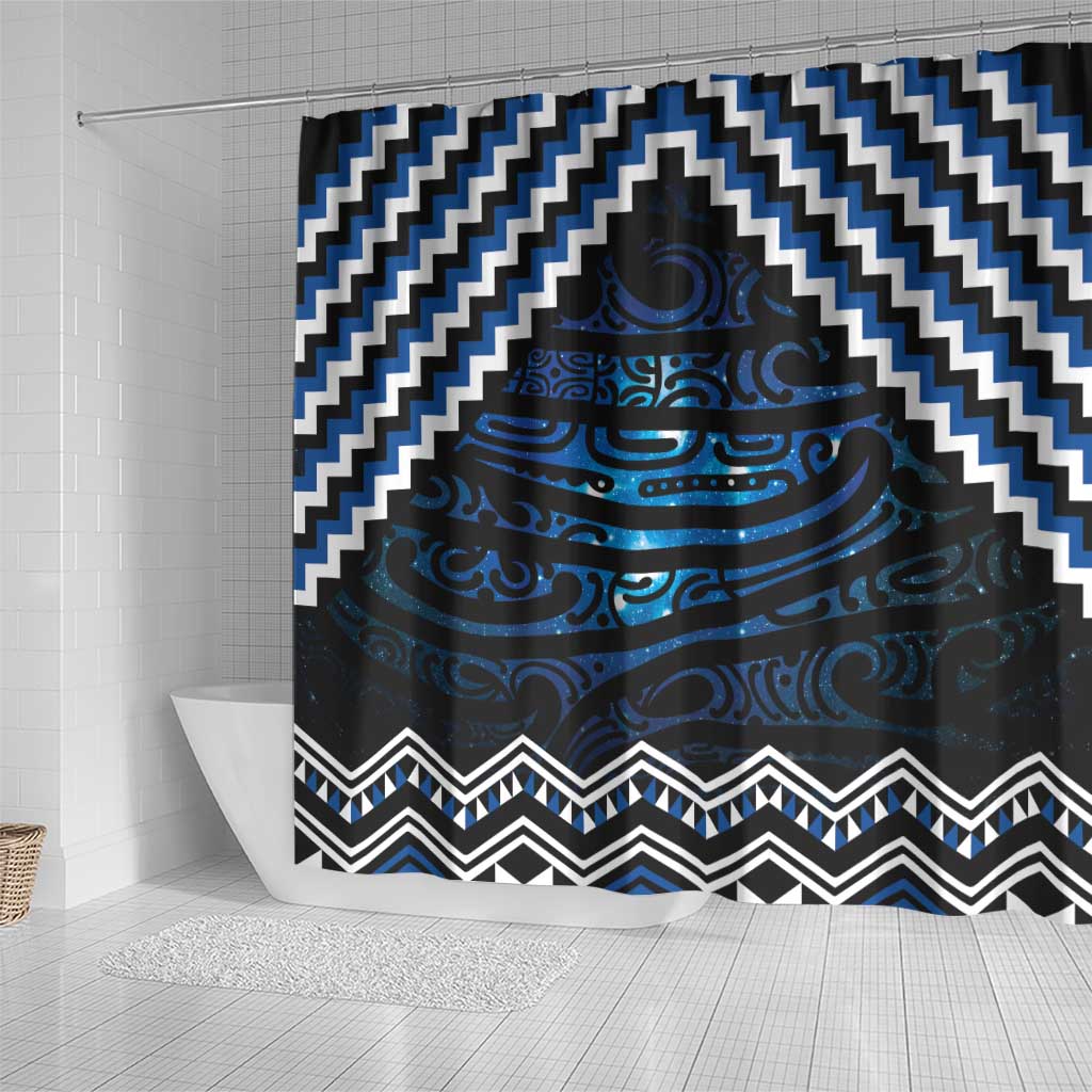 New Zealand Matariki Shower Curtain Galaxy Styled Taniko