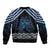 New Zealand Matariki Sleeve Zip Bomber Jacket Galaxy Styled Taniko