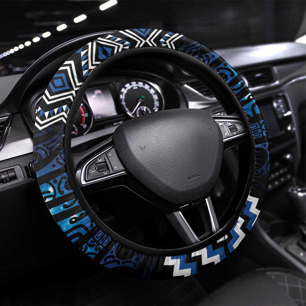 New Zealand Matariki Steering Wheel Cover Galaxy Styled Taniko