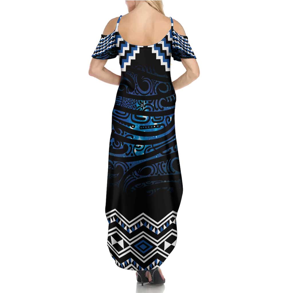 New Zealand Matariki Summer Maxi Dress Galaxy Styled Taniko