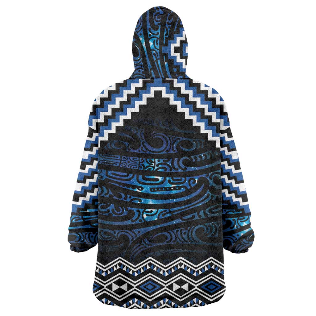 New Zealand Matariki Wearable Blanket Hoodie Galaxy Styled Taniko