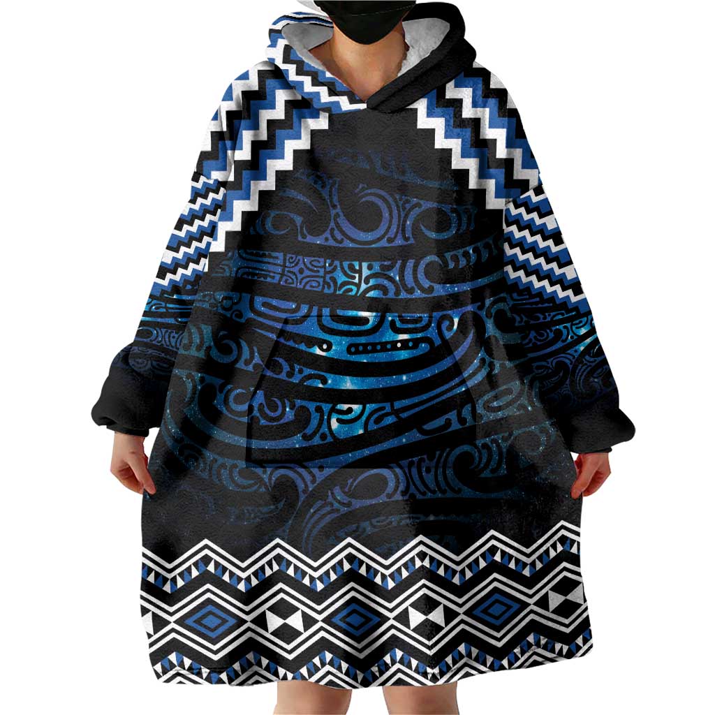New Zealand Matariki Wearable Blanket Hoodie Galaxy Styled Taniko