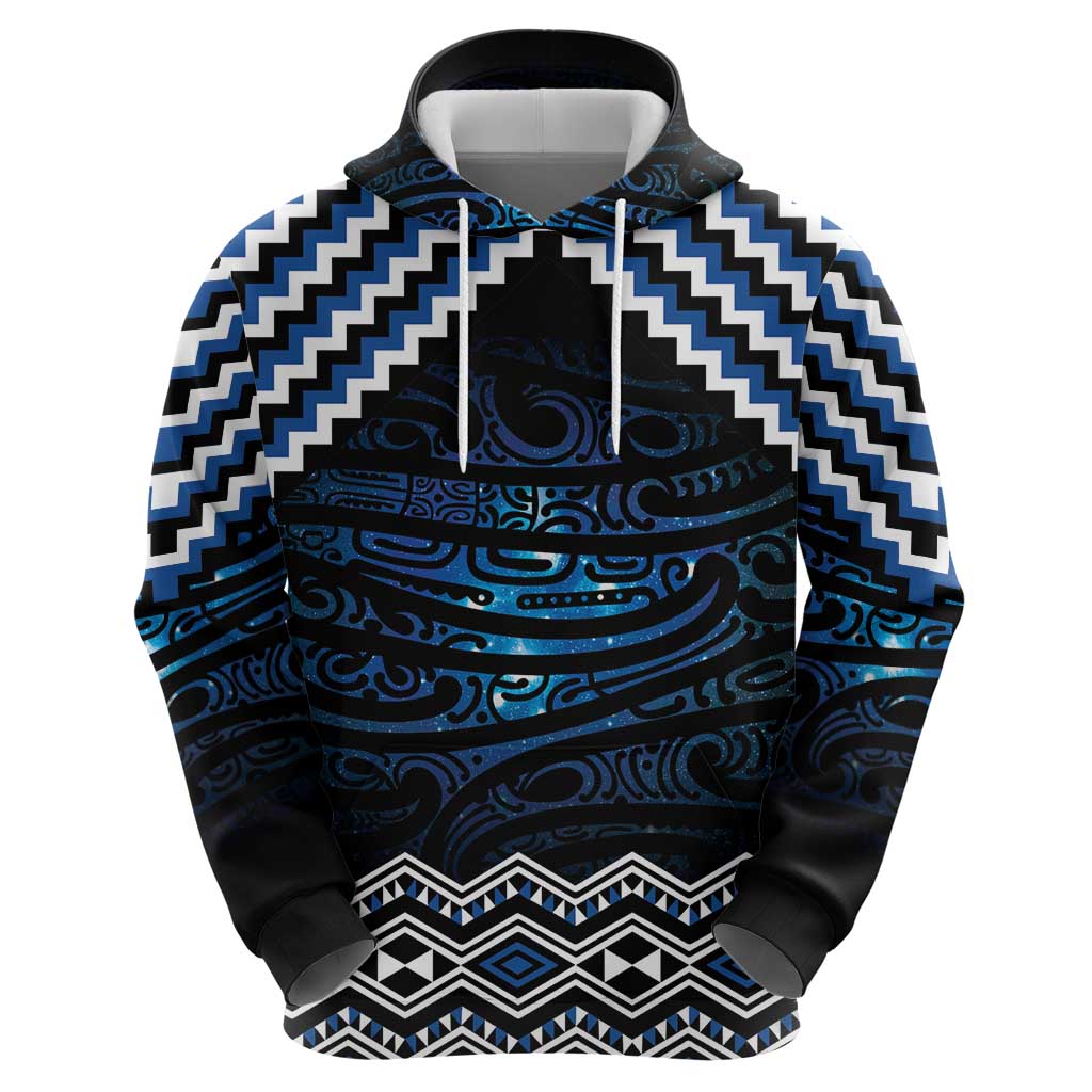 New Zealand Matariki Zip Hoodie Galaxy Styled Taniko