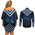 New Zealand Matariki Couples Matching Off Shoulder Short Dress and Long Sleeve Button Shirt Galaxy Poutama Motifs