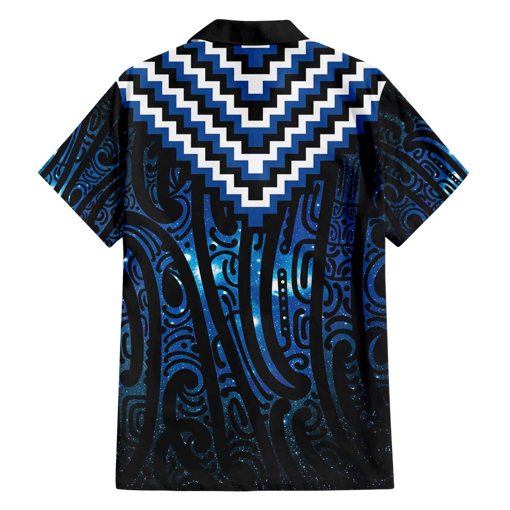 New Zealand Matariki Family Matching Off Shoulder Maxi Dress and Hawaiian Shirt Galaxy Poutama Motifs