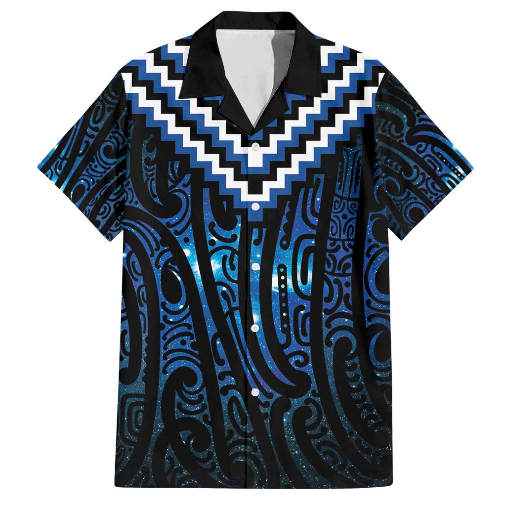 New Zealand Matariki Family Matching Tank Maxi Dress and Hawaiian Shirt Galaxy Poutama Motifs
