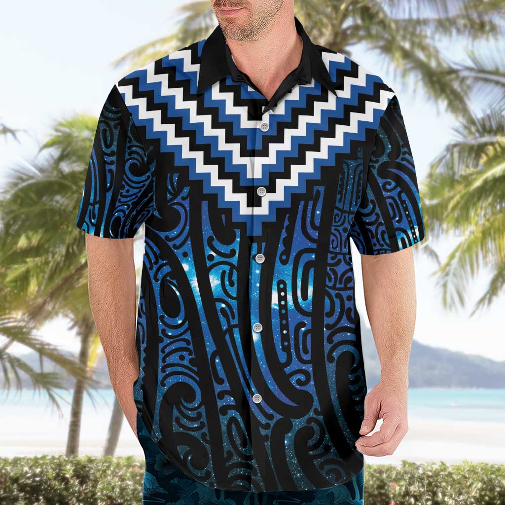 New Zealand Matariki Hawaiian Shirt Galaxy Poutama Motifs