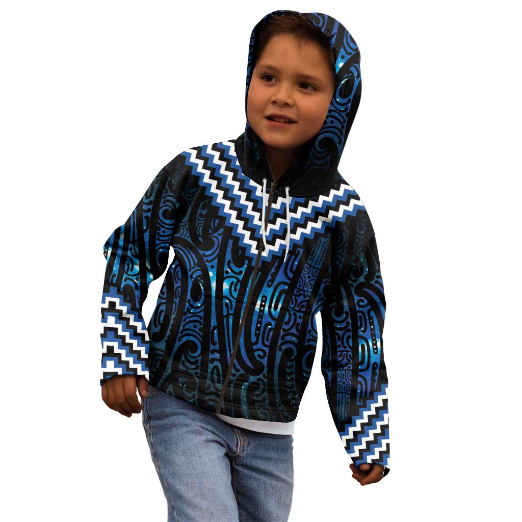 New Zealand Matariki Kid Hoodie Galaxy Poutama Motifs