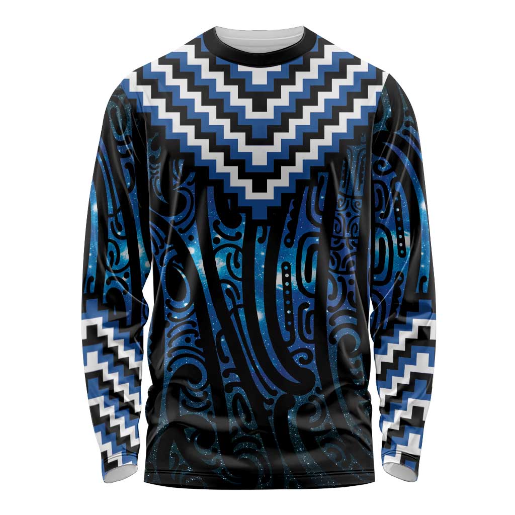 New Zealand Matariki Long Sleeve Shirt Galaxy Poutama Motifs