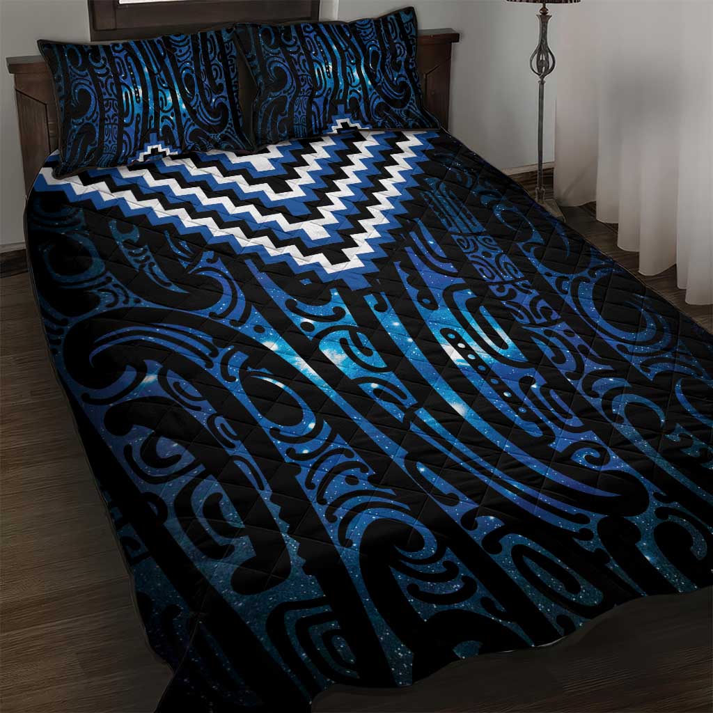 New Zealand Matariki Quilt Bed Set Galaxy Poutama Motifs