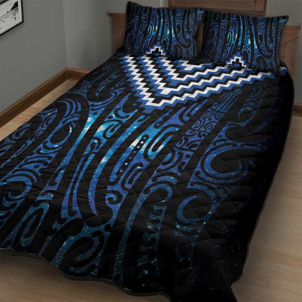 New Zealand Matariki Quilt Bed Set Galaxy Poutama Motifs