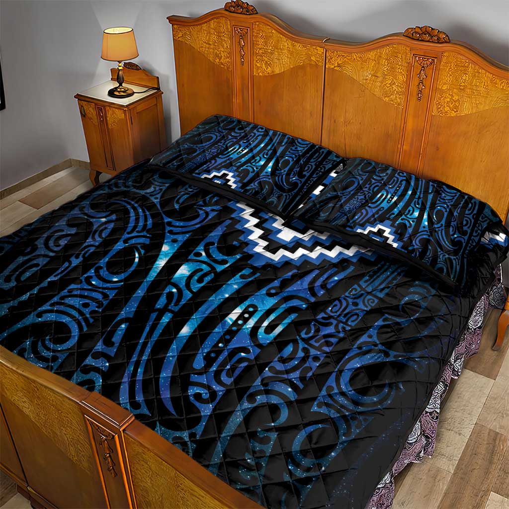 New Zealand Matariki Quilt Bed Set Galaxy Poutama Motifs