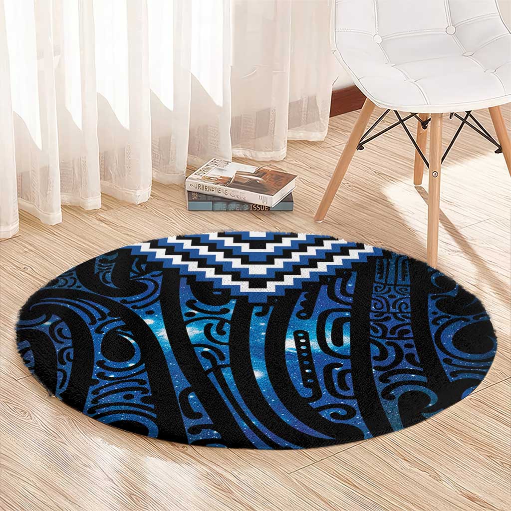 New Zealand Matariki Round Carpet Galaxy Poutama Motifs
