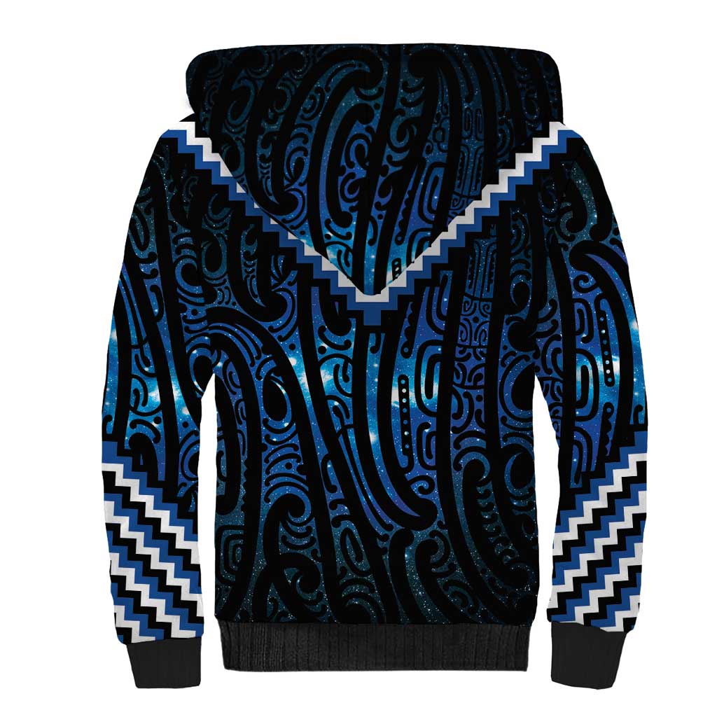 New Zealand Matariki Sherpa Hoodie Galaxy Poutama Motifs