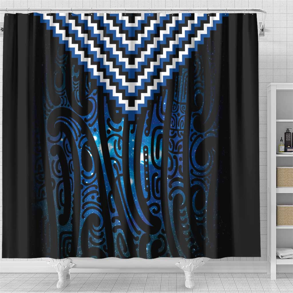 New Zealand Matariki Shower Curtain Galaxy Poutama Motifs