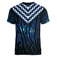 New Zealand Matariki Women V-Neck T-Shirt Galaxy Poutama Motifs