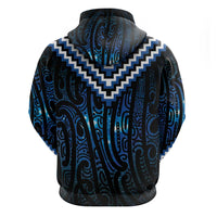 New Zealand Matariki Zip Hoodie Galaxy Poutama Motifs