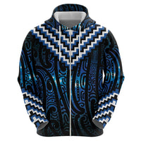 New Zealand Matariki Zip Hoodie Galaxy Poutama Motifs