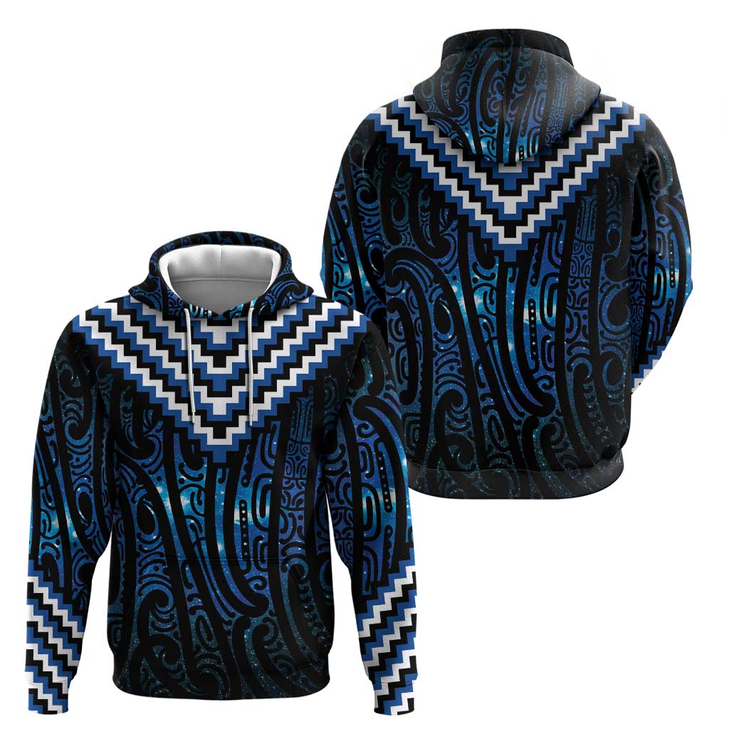New Zealand Matariki Zip Hoodie Galaxy Poutama Motifs