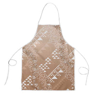 Hawaii Beige Kapa Apron Vintage 'Ohe Kāpala Motifs Mix Plumeria Leis