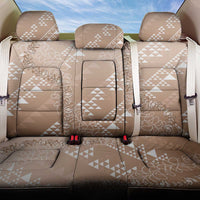 Hawaii Beige Kapa Back Car Seat Cover Vintage 'Ohe Kāpala Motifs Mix Plumeria Leis