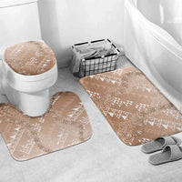 Hawaii Beige Kapa Bathroom Set Vintage 'Ohe Kāpala Motifs Mix Plumeria Leis LT7 Mat Set Only (3 pcs) One Size Beige - Polynesian Pride