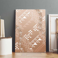 Hawaii Beige Kapa Canvas Wall Art Vintage 'Ohe Kāpala Motifs Mix Plumeria Leis LT7 - Polynesian Pride
