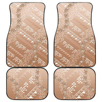 Hawaii Beige Kapa Car Mats Vintage 'Ohe Kāpala Motifs Mix Plumeria Leis LT7 - Polynesian Pride