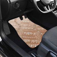 Hawaii Beige Kapa Car Mats Vintage 'Ohe Kāpala Motifs Mix Plumeria Leis LT7 - Polynesian Pride
