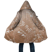 Hawaii Beige Kapa Cloak Vintage 'Ohe Kāpala Motifs Mix Plumeria Leis LT7 Unisex Beige - Polynesian Pride