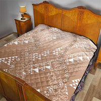 Hawaii Beige Kapa Quilt Vintage 'Ohe Kāpala Motifs Mix Plumeria Leis LT7 - Polynesian Pride