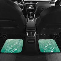 Hawaii Jade Green Kapa Car Mats Vintage 'Ohe Kāpala Motifs Mix Plumeria Leis LT7 Set 2pcs - Back Jade Green - Polynesian Pride
