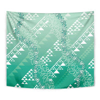 Hawaii Jade Green Kapa Tapestry Vintage 'Ohe Kāpala Motifs Mix Plumeria Leis LT7 - Polynesian Pride