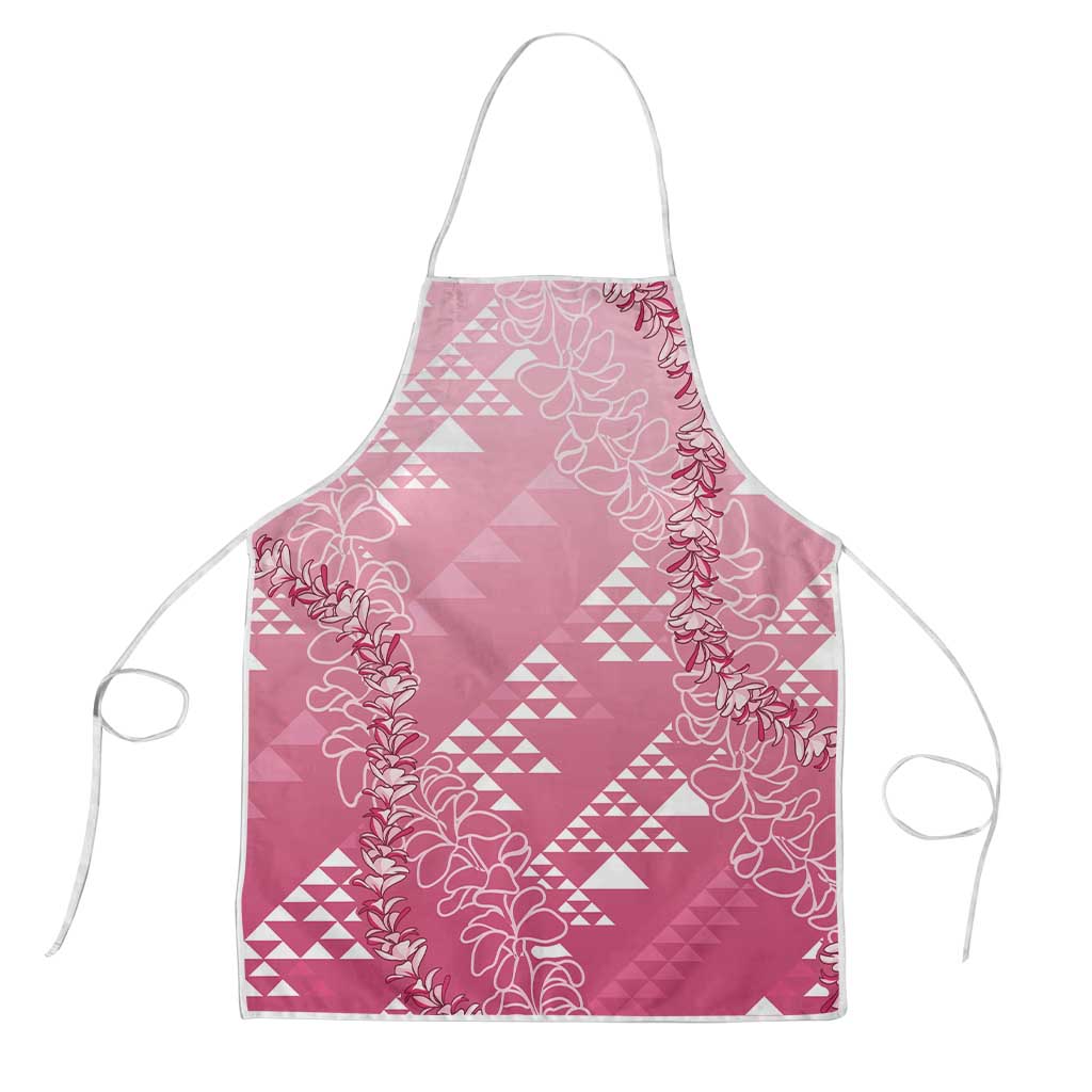 Hawaii Rose Pink Kapa Apron Vintage 'Ohe Kāpala Motifs Mix Plumeria Leis LT7 Rose Pink - Polynesian Pride