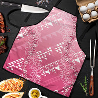 Hawaii Rose Pink Kapa Apron Vintage 'Ohe Kāpala Motifs Mix Plumeria Leis LT7 Rose Pink - Polynesian Pride