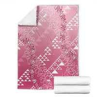 Hawaii Rose Pink Kapa Blanket Vintage 'Ohe Kāpala Motifs Mix Plumeria Leis LT7 - Polynesian Pride