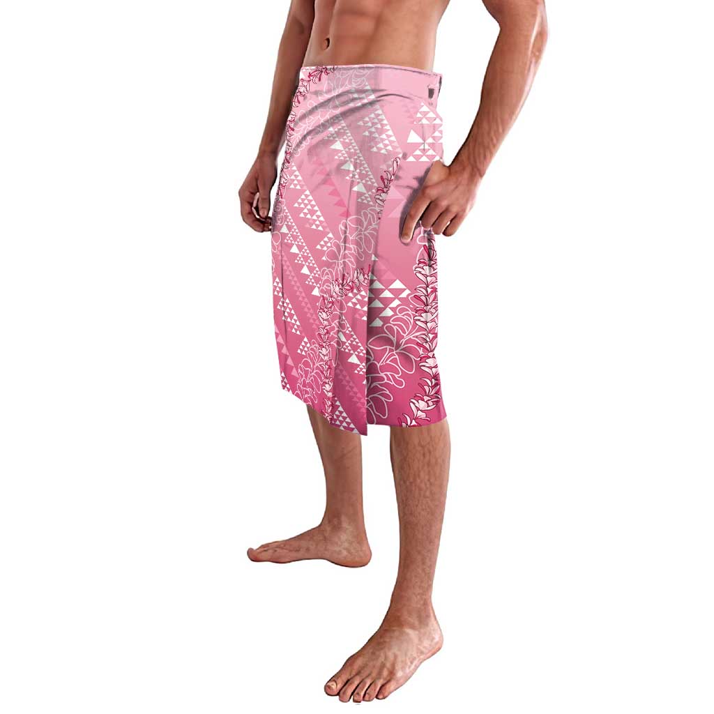 Hawaii Rose Pink Kapa Lavalava Vintage 'Ohe Kāpala Motifs Mix Plumeria Leis LT7 - Polynesian Pride