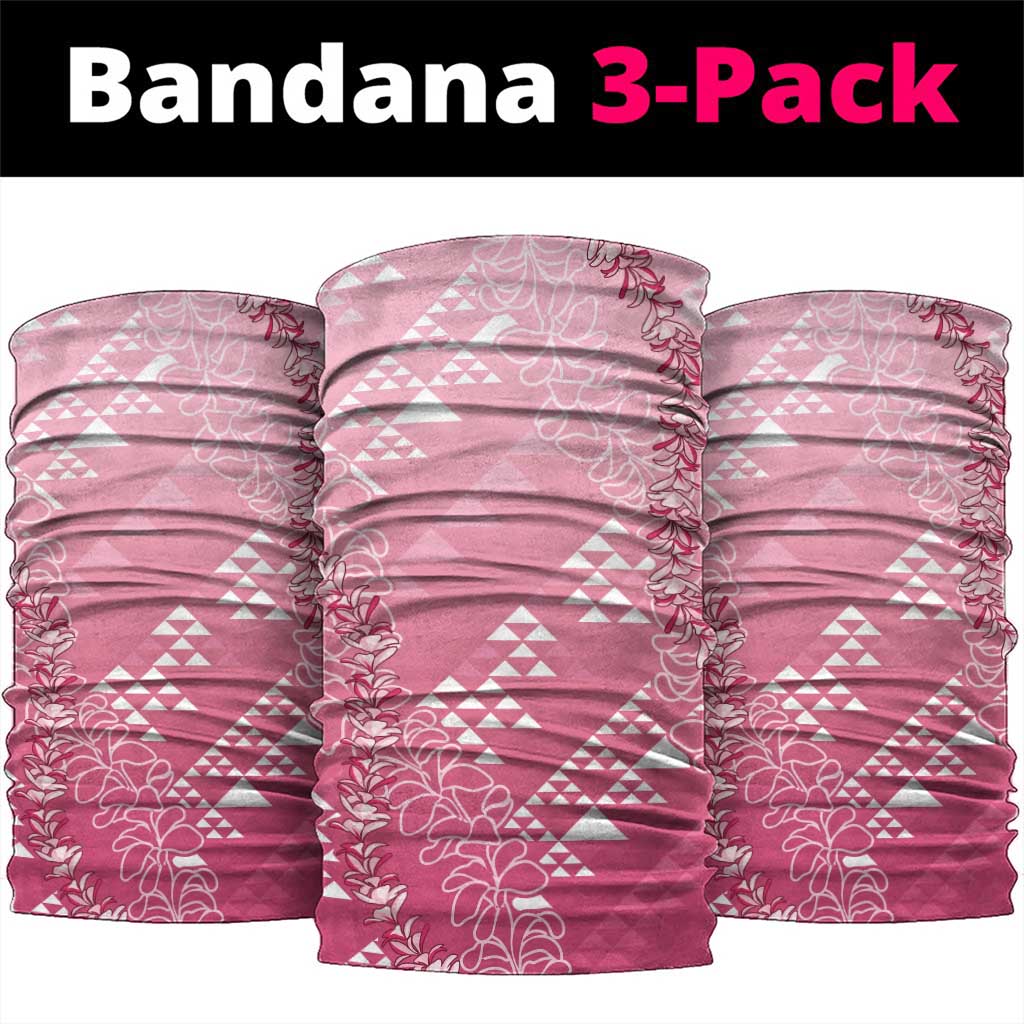 Hawaii Rose Pink Kapa Neck Gaiter Vintage 'Ohe Kāpala Motifs Mix Plumeria Leis LT7 package One Size: 25*50cm Rose Pink - Polynesian Pride