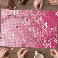 Hawaii Rose Pink Kapa Puzzle Vintage 'Ohe Kāpala Motifs Mix Plumeria Leis LT7 - Polynesian Pride