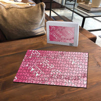 Hawaii Rose Pink Kapa Puzzle Vintage 'Ohe Kāpala Motifs Mix Plumeria Leis LT7 - Polynesian Pride