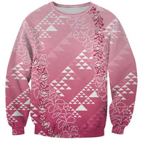 Hawaii Rose Pink Kapa Sweatshirt Vintage 'Ohe Kāpala Motifs Mix Plumeria Leis LT7 Unisex Rose Pink - Polynesian Pride