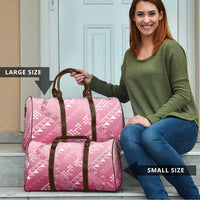 Hawaii Rose Pink Kapa Travel Bag Vintage 'Ohe Kāpala Motifs Mix Plumeria Leis