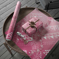 Hawaii Kapa Vintage Motifs Mix Plumeria Leis Wrapping Paper Rose Pink LT7 - Polynesian Pride