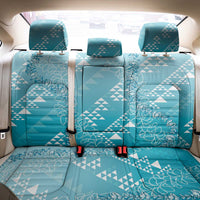 Hawaii Turquoise Kapa Back Car Seat Cover Vintage 'Ohe Kāpala Motifs Mix Plumeria Leis